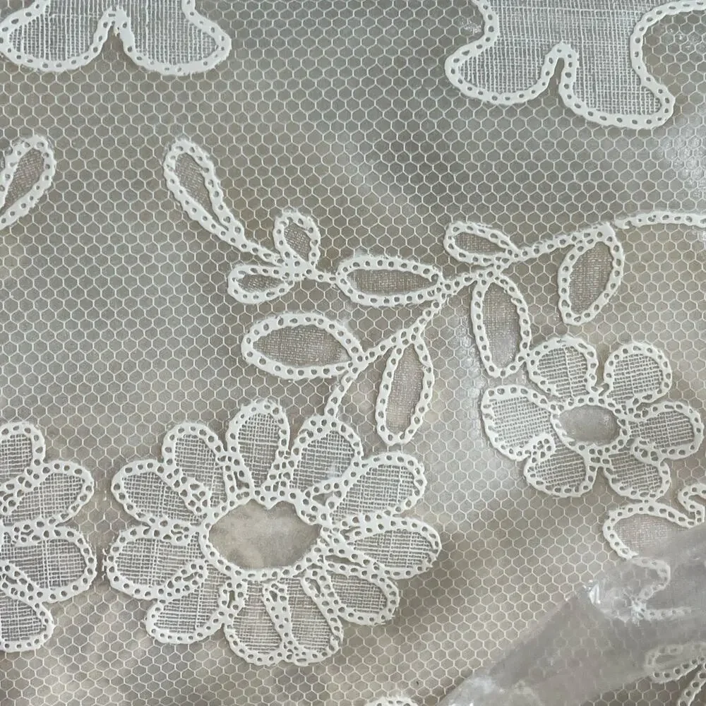 Vintage Vytex Tablecloth 60”x90” Oval Beige Vinyl Lace Melody New Granny Core